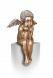 Estátua comemorativa de anjo, sentado – 3D, independente, com encaixe na parte inferior