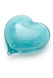 Mini urna para cinzas de cristal em forma de coração, azul-claro