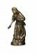 Estátua comemorativa de menina com flores em bronze