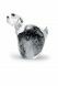 Mini urna funerária de vidro de cristal 'Cachorro' preto/branco