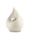 Urna em forma de gota de porcelana ‘Celest’ - bege claro com coraçãozinho branco