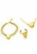 Conjunto de joias memoriais em aço inoxidável dourado com coração – pulseira, anel e colar
