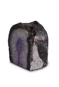 Mini urna para cinzas de cremação ametista com castiçal roxo