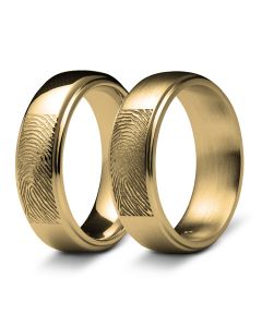 Anel de impressão digital feito em ouro