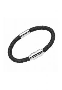 Bracelete de couro trançado com suporte para cinzas