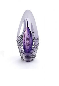 Mini urna funerária de vidro de cristal