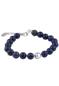 Pulseira para cinzas em lápis-lazúli com elementos prateados