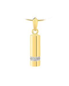 Pingente de freixo 14k. ouro amarelo e branco