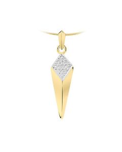 Pingente de freixo 14k. ouro amarelo e branco