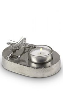 Escultura para cinzas 'Sua alma permanece' com suporte para luz de chá