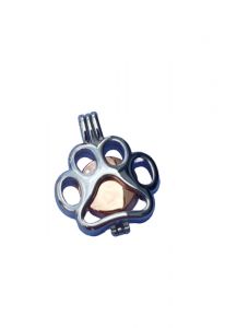 Pingente para cinzas 'Impressão de pata' cor de ouro rosa