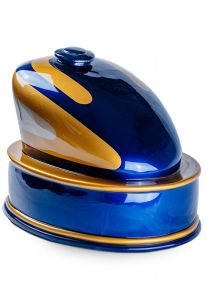 Urna cinzas tanque de gasolina para motociclistas azul e laranja