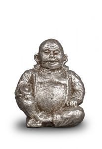 Mini urna para cinzas em forma de Buda cor prateado