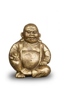 Mini urna para cinzas em forma de Buda cor dourado