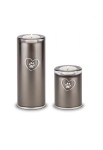 Urna pet de vidro de cristal com porta velas