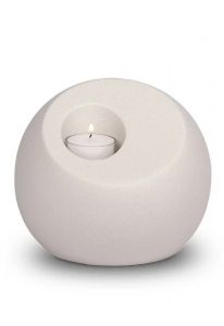 Pequena urna de porcelana 'Lumos' com suporte para velas branco fosco