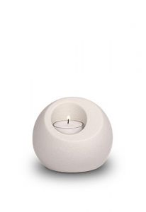 Mini urna de porcelana 'Lumos' com suporte para velas branco fosco