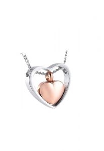Pingente para cinzas 'Coração' com coração de ouro rosa