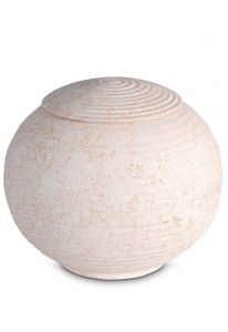 Urna para cinzas de porcelana 'Sfera' - Relevo coral rosa