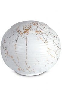 Urna para cinzas de porcelana 'Sfera' - Mármore de Carrara com veios dourados