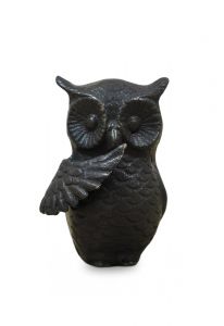 Mini urna funerária em bronze 'Coruja'