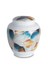 Mini urna funerária de porcelana 'Classica' | Multicolor com estrutura natural