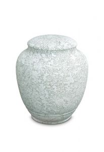 Mini urna funerária de porcelana 'Classica' - Relevo de água marinha