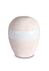 Mini urna para cinzas de porcelana 'Planet' - Relevo coral rosa