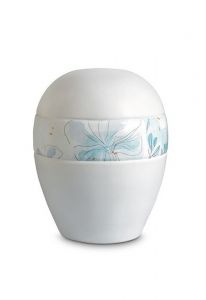 Mini urna para cinzas de porcelana 'Planet' - Faixa com linhas florais