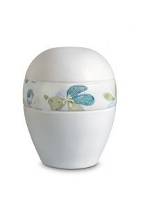 Mini urna para cinzas de porcelana 'Planet' - Faixa com flores