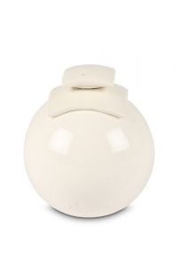 Mini urna funerária em porcelana 'Siena' branca