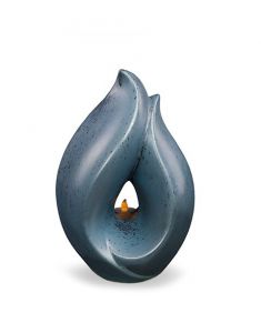 Urna portavelas Flame of Memory - azul-prateado
