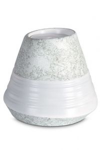 Urna para cinzas de porcelana 'Maya' | Relevo de água marinha - verde