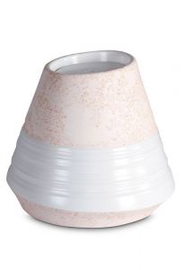 Urna para cinzas de porcelana 'Maya' | Relevo coral rosa