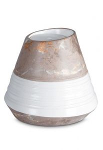 Urna para cinzas de porcelana 'Maya' | Padrão de mármore marrom