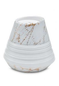Urna para cinzas de porcelana 'Maya' | Mármore de Carrara com veios dourados