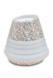 Urna para cinzas de porcelana 'Maya' | Folhas de ouro puro