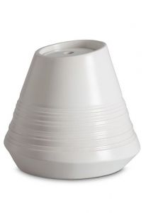 Urna para cinzas de porcelana 'Maya' branco fosco