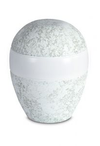 Urna para cinzas de porcelana 'Planet' - Relevo de água marinha - verde
