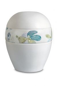 Urna para cinzas de porcelana 'Planet' - Faixa com flores