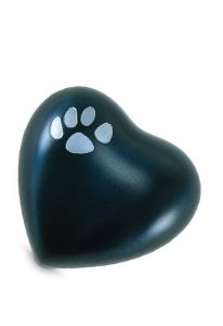 Urna para cinzas de animais coração com impressão de pata