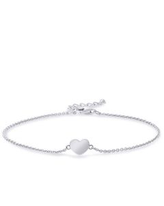 pulseira comemorativa em prata com coração