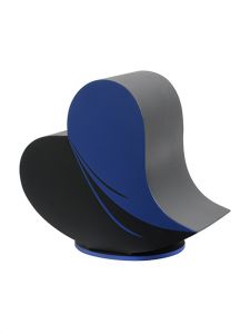 Urna cinzas em fibra de vidro 'Coração' azul preto