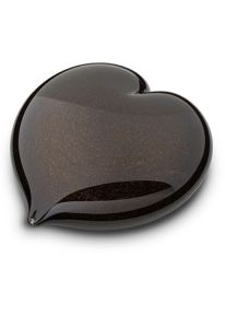 Mini urna para cinzas de cristal em forma de coração, cor bronze