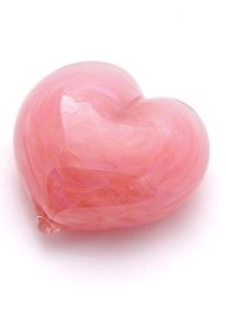 Mini urna para cinzas de cristal em forma de coração, rosa