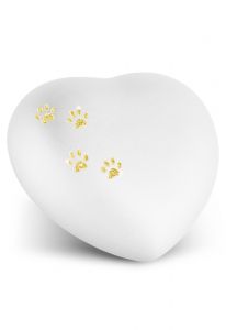 Urna para cinzas de animais coração com patas (vários medidas e cores)