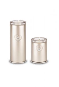 Urna pet de vidro de cristal com porta velas