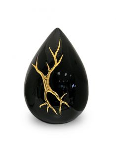 Pequena urna para cinzas lágrima 'Kintsugi' preto