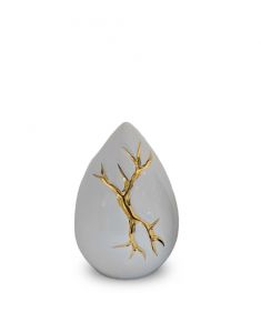 Mini urna para cinzas lágrima 'Kintsugi' branco
