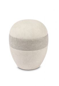 Mini urna funerária em porcelana 'Planeta' creme-tortora
